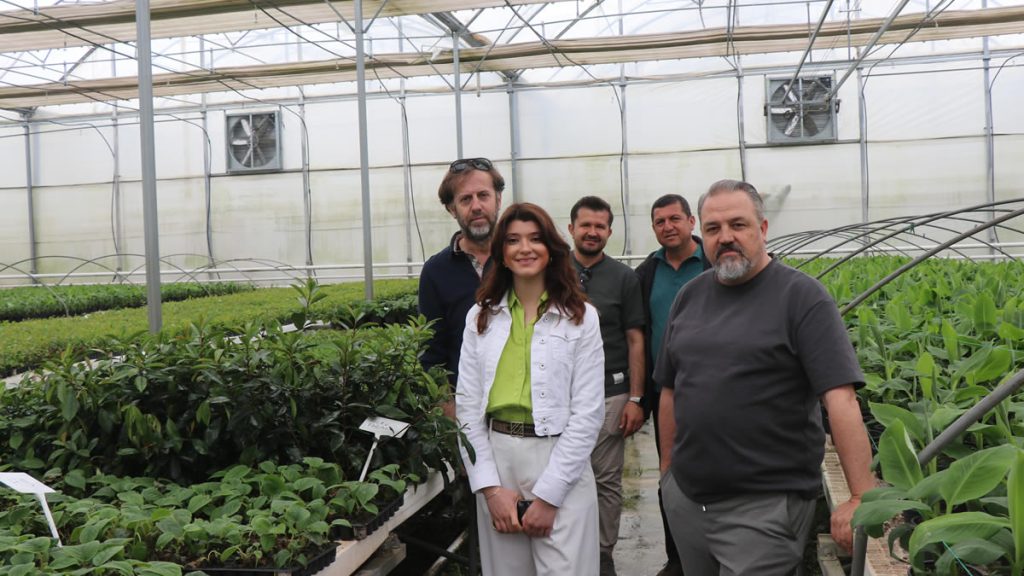 From left to right, Necati Akkanat (Zirve Landscaping), Ece Taş (Public Relations, Advertising and Social Media Manager) Ali Acar, (Production Manager) Yakup Göncüoğlu (Yenice Greenhouse), Ferhat Ekimler (Marketing Manager)