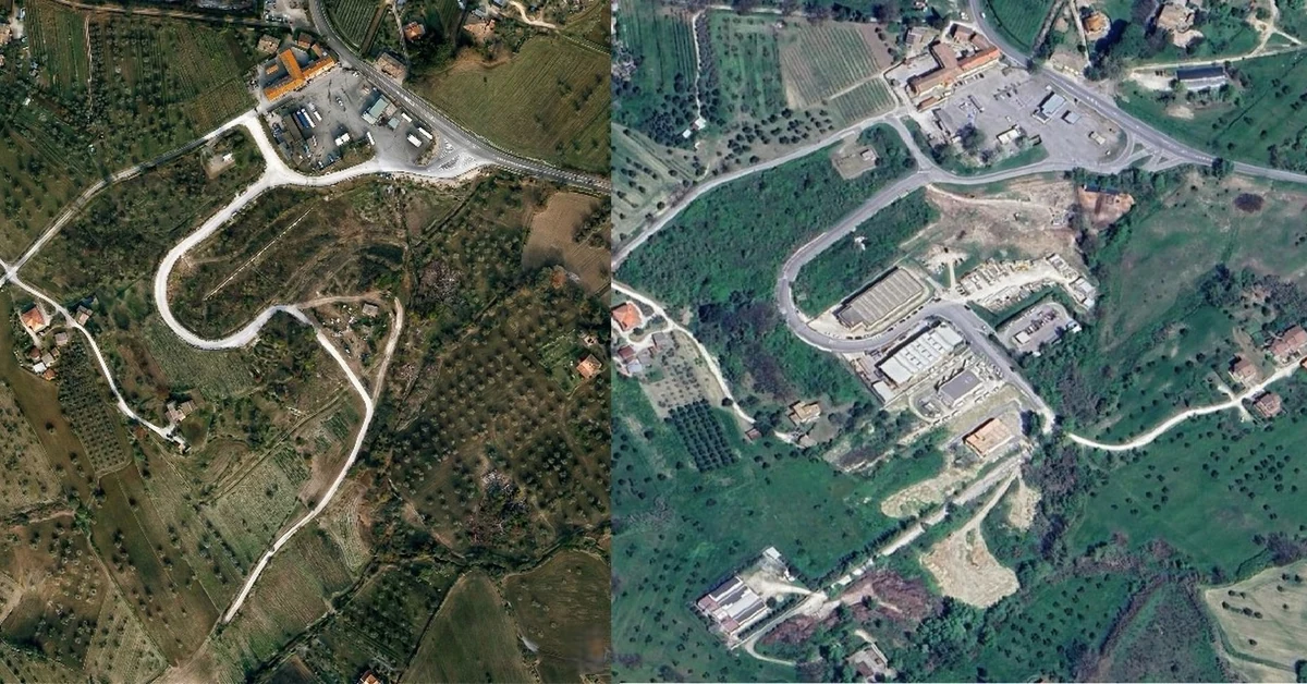 İtalya Umbria bölgesinde Leonardo Morelli'nin peyzaj analizini yansıtan Amelia ve Valnerina arazileri.